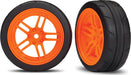 Tires and wheels, assembled, glued (split-spoke orange wheels, 1.9" Response tires) (front) (2) (VXL rated)