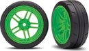 Tires and wheels, assembled, glued (split-spoke green wheels, 1.9" Response tires) (front) (2) (VXL rated)