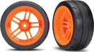 Tires and wheels, assembled, glued (split-spoke orange wheels, 1.9" Response tires) (extra wide, rear) (2) (VXL rated)