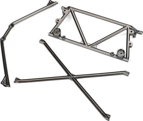 Tube chassis, center support/ cage top/ rear cage support (satin black chrome-plated)
