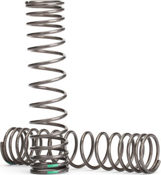 Spring, shock, 139mm (natural finish) (GTR) (progressive, 1.146 rate, green stripe) (2)