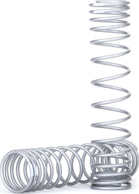 Spring, shock, front (silver) (GTR) (progressive, 0.833 rate, white stripe) (2)