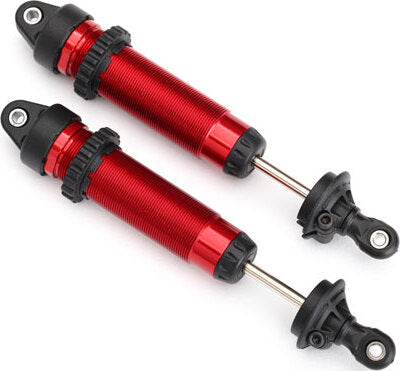 Shocks, GTR, 134mm, aluminum (red-anodized) (fully assembled w/o springs) (front, threaded) (2)