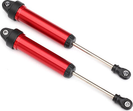 Shocks, GTR, 134mm, aluminum (red-anodized) (fully assembled w/o springs) (front, no threads) (2)