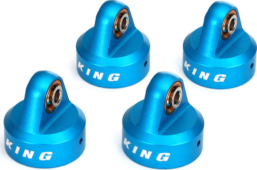 Shock caps, aluminum (blue-anodized), King Shocks (4)