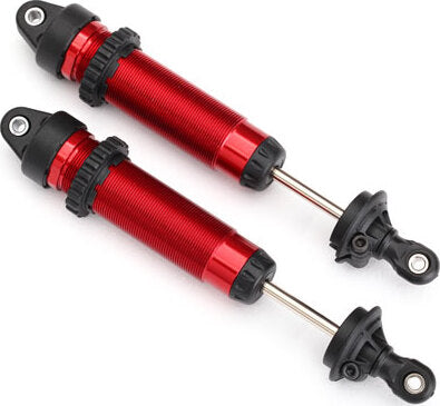 Shocks, GTR, 139mm, aluminum (red-anodized) (fully assembled w/o springs) (rear, threaded) (2)