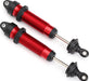 Shocks, GTR, 139mm, aluminum (red-anodized) (fully assembled w/o springs) (rear, threaded) (2)