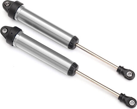 Shocks, GTR, 160mm, silver aluminum (fully assembled w/o springs) (rear, no threads) (2)