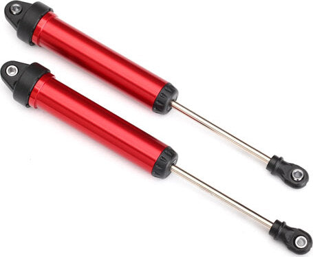 Shocks, GTR, 160mm, aluminum (red-anodized) (fully assembled w/o springs) (rear, no threads) (2)