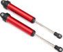Shocks, GTR, 160mm, aluminum (red-anodized) (fully assembled w/o springs) (rear, no threads) (2)