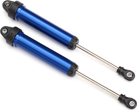 Shocks, GTR, 160mm, aluminum (blue-anodized) (fully assembled w/o springs) (rear, no threads) (2)