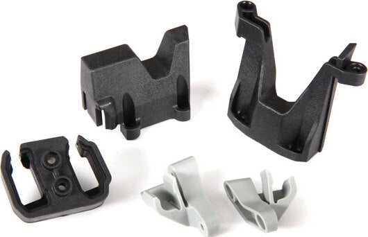 Battery connector retainer/ wall support/ front & rear clips