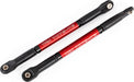 Push Rods, Aluminum (Red-Anodized), Heavy Duty (2) (assembled with Rod Ends and Threaded Inserts)