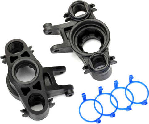 Axle carriers, left & right (1 each) (use with 8x16mm & 17x26mm ball bearings)/ dust boot retainers (4)
