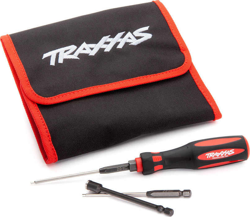 Speed Bit Master Set, hex and nut driver, 13-piece, includes premium handle (medium), travel pouch, hex drivers (straight: 1.5mm, 2.0mm, 2.5mm, 3.0mm), (ball-end: 2.0mm, 2.5mm, 3.0mm), and nut drivers (4.0mm, 4.5mm, 5.0mm, 5.5mm, 7.0mm, 8.0mm), 1/4" drive
