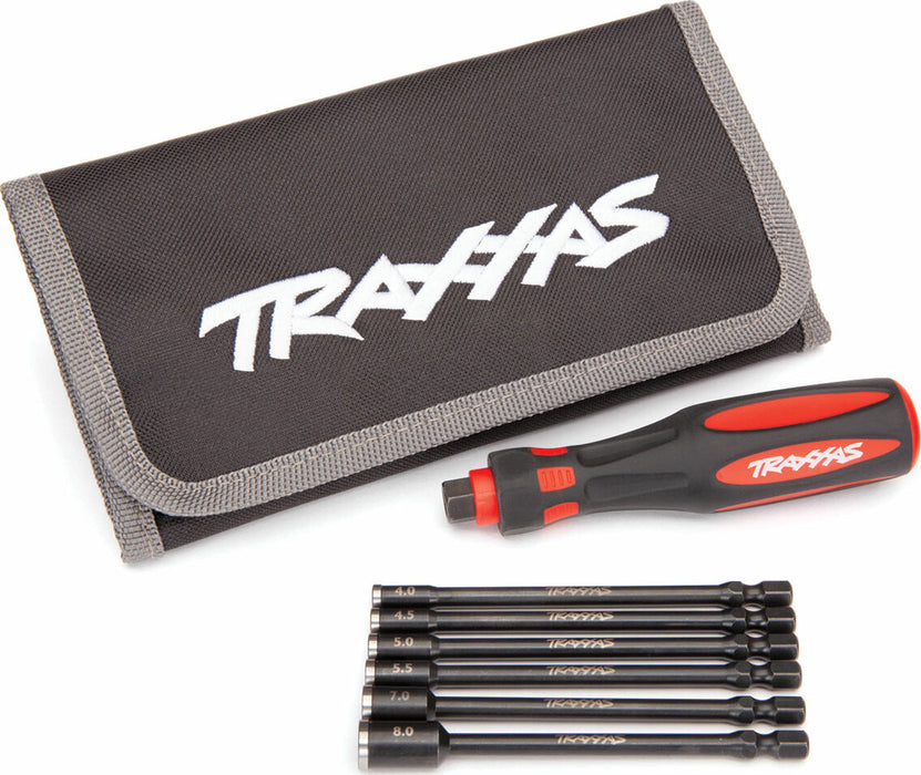 Speed Bit Master Set, Nut Driver, 6-piece, Includes Premium Handle (medium), Travel Pouch, and Nut Drivers (4.0mm, 4.5mm, 5.0mm, 5.5mm, 7.0mm, 8.0mm), 1/4" Drive