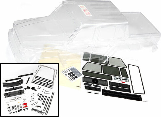 Body, Mercedes-Benz® G 63® (Clear, Requires Painting)/ Decals/ Window Masks (Includes Grille, Side Mirrors, Door Handles, and Windshield Wipers)