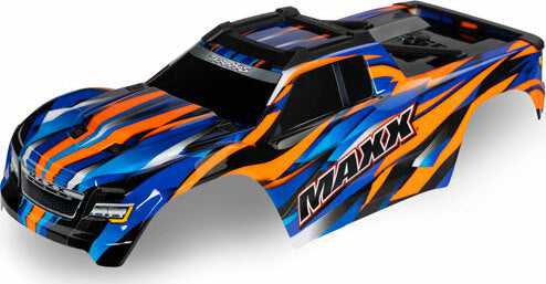 Body, Maxx®, Orange (Painted, Decals Applied) (fits Maxx® with Extended Chassis (352mm Wheelbase))