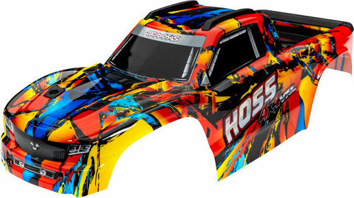 Body, Hoss® 4X4 Vxl, Solar Flare (Painted, Decals Applied) (Assembled with Front and Rear Body Mounts And Rear Body Support For Clipless Mounting)