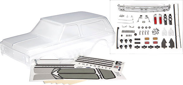 Body, Chevrolet Blazer (1969 - 1970) (clear, Requires Painting) (includes Grille, Side Mirrors, Door Handles, Windshield Wipers, Decals, Window Masks)