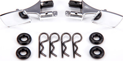 Mirrors, Side, Chrome (Left and Right)/ O-Rings (4)/ Body Clips (4) (Fits #9111 Body)