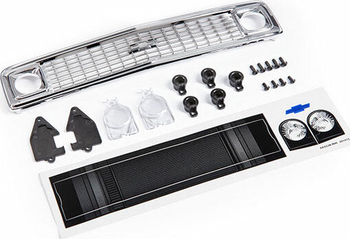 Grille, Chevrolet Blazer (1972)/ Grille Retainers (5)/ Headlight Housing (2)/ Lens (2)/ 2.6x8 BCS (5)/ 2.5x6 BCS (4) (fits #9111 Body)