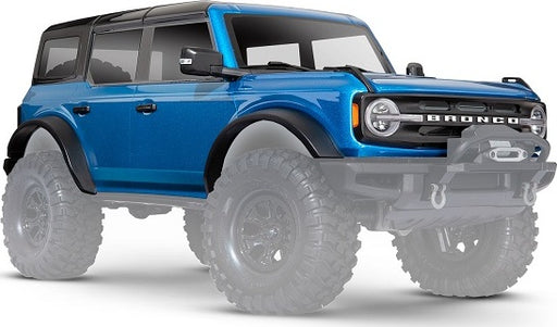 Body, Ford Bronco, Complete, Velocity Blue (Painted) (includes Grille, Side Mirrors, Door Handles, Fender Flares, Windshield Wipers, Spare Tire Mount, and Clipless Mounting) (requires #8080X Inner Fenders)