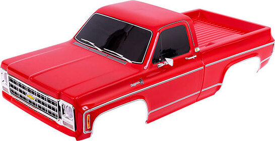 Body, Chevrolet K10 Truck (1979), Complete, Red (Painted) (Includes Grille, Side Mirrors, Door Handles, Windshield Wipers, and Clipless Mounting) (Requires #9288 Inner Fenders)