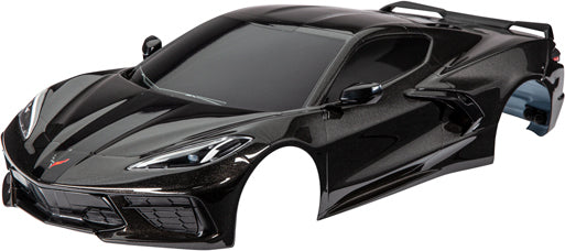 Body, Chevrolet Corvette Stingray, Complete (Black) (Painted, Decals Applied) (Includes Side Mirrors, Spoiler, Grilles, Vents, and Clipless Mounting)