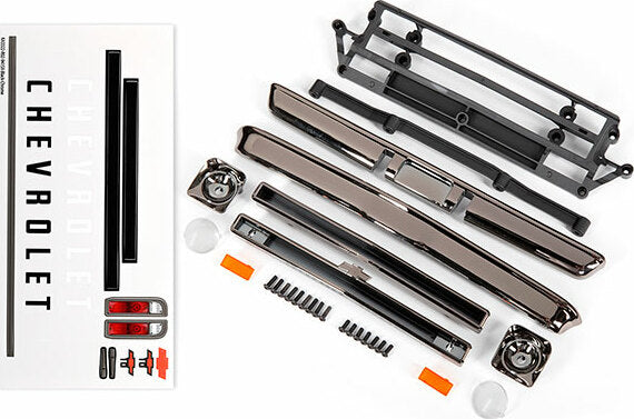 Body Accessories, Chevrolet C10, Black Chrome (Include, Grille (Upper and Lower), Headlight Housings (Left and Right), Bumpers (Front and Rear), Mounting Retainers And Hardware)