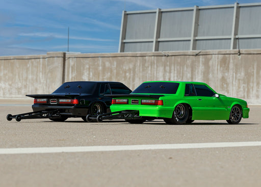 Body, Ford Mustang, Fox Body, Black (Painted, Decals Applied) (Includes Side Mirrors, Wing, Wing Retainer, Rear Body Mount Posts, Foam Body Bumper, and Mounting Hardware)