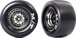 Tires and Wheels, Assembled, Glued (Weld Black Chrome Wheels, Mickey Thompson® Et Drag® Slicks, Sticky Compound, Foam Inserts) (Rear) (2)