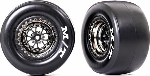 Tires and Wheels, Assembled, Glued (Weld Black Chrome Wheels, Mickey Thompson® Et Drag® Slicks, Sticky Compound, Foam Inserts) (Rear) (2)