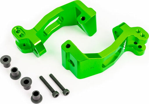 Caster Blocks (C-Hubs), 6061-T6 Aluminum (Green-Anodized), Left and Right/ Kingpin Bushings (4)/ 3X20Mm Cs (With Threadlock) (4)