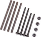 Suspension pin set, front & rear (hardened steel), 4x67mm (4), 3.5x48.2mm (2), 3.5x56.7mm (2)/ M3x0.5mm NL, flanged (4)