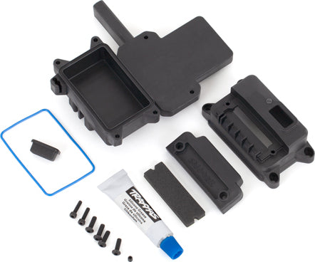 Box, Receiver (Sealed) W/ Esc Mount/ Receiver Box Cover/ Access Plug/ Foam Pads/ Silicone Grease/ 2.5X10 Cs (2)/ 3X10 Bcs (1)