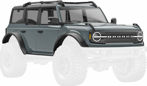 Body, Ford Bronco, Complete, Dark Gray (Includes Grille, Side Mirrors, Door Handles, Fender Flares, Windshield Wipers, Spare Tire Mount, and Clipless Mounting)