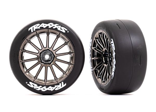 2.0" Black Chrome Front Wheels & Response Tires (2)