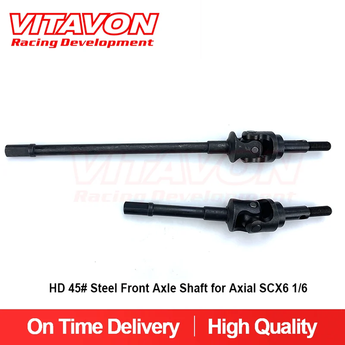 VITAVON HD 45# Steel Front Axle Shaft For Axial SCX6 Jeep Wrangler Trail Honcho 1/6