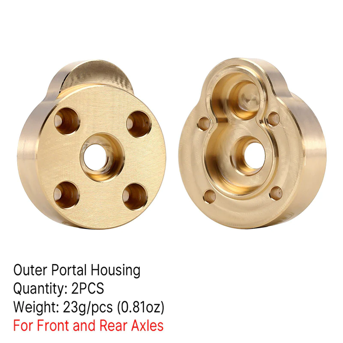2PCS 23g/Pcs Brass Outer Portal Housing Covers For FCX24 FCX18 Front & Rear Axles