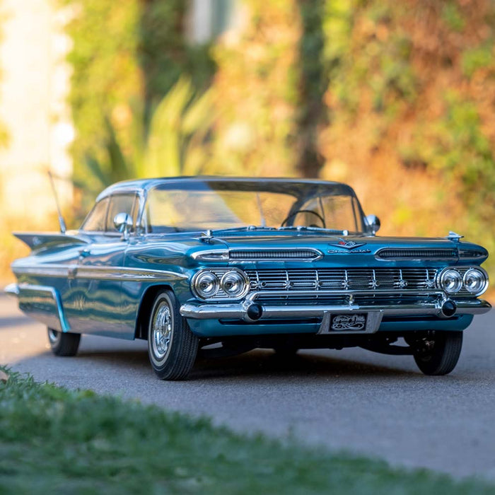 1:10 1959 CHEVROLET IMPALA HOPPING LOWRIDER BLUE