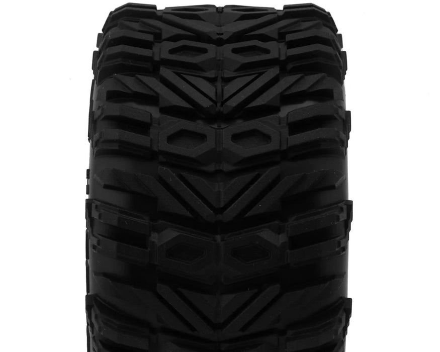 UpGrade RC Dirt Claw 2.2" Pre-Mounted BELTED Tires for Traxxas® Mini Maxx® & Mini XRT® (2) w/12mm Narrow, 12mm Wide, & 14mm Hexes
