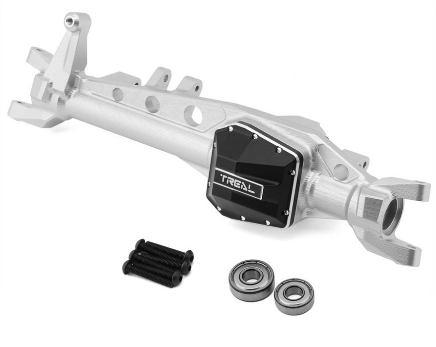 Treal Hobby Axial SCX6 AR90 Rear Axle Housing (Silver)