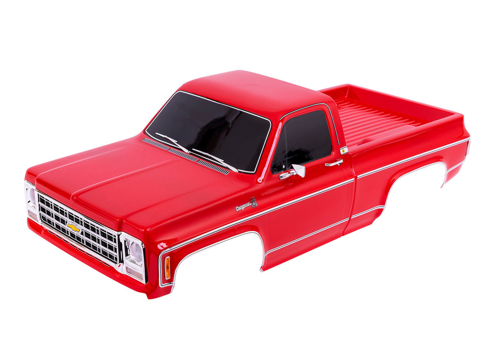 Body, Chevrolet K10 Truck (1979), Complete, Red (Painted) (Includes Grille, Side Mirrors, Door Handles, Windshield Wipers, and Clipless Mounting) (Requires #9288 Inner Fenders)