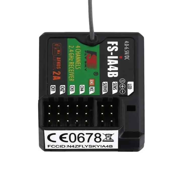 FlySky FS IA4B 4CH 2.4G Receiver - AFHDS 2A GFSK Receiver 4.0-6.5V Data Backhaul PPM Output IBus Port For FS GT2G It4S GT2F
