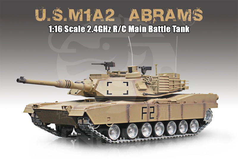 1/16 Scale USA M1A2 Abrams Main Battle Tank, 2.4Ghz R/C Model HL3918-1Pro 7.0