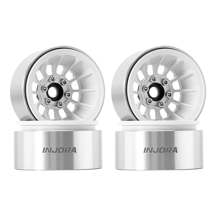 INJORA 1.9" Turbine Deep Dish Wheels for 1/10 RC Crawler (W1915) White