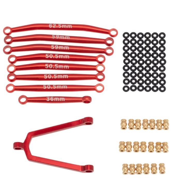 Billet Machined Alloy Linkage Set for Axial 1/24 SCX24 C10 B-17 Rock Crawler