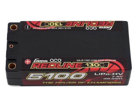 Gens Ace Redline 2s Shorty LiHV LiPo Battery 130C (7.6V/5100mAh)