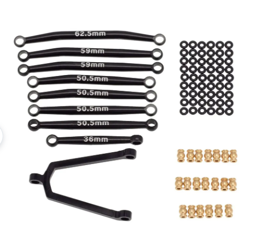 Billet Machined Alloy Linkage Set for Axial 1/24 SCX24 C10 B-17 Rock Crawler